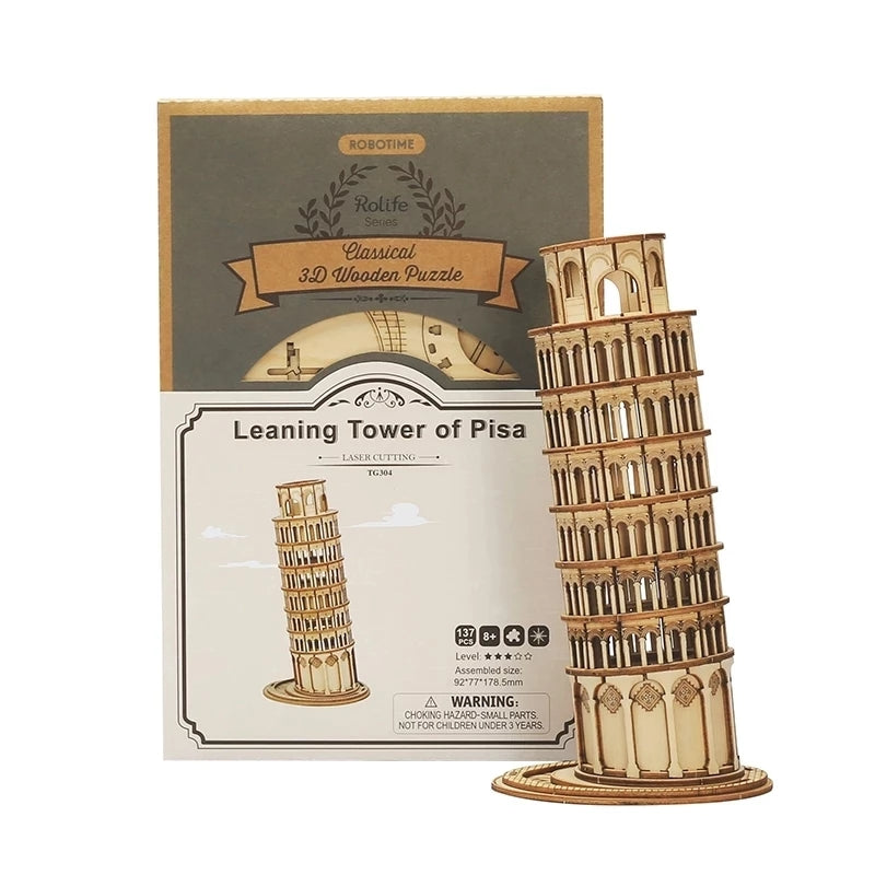 Erwecke Holz zum Leben- Schiefer Turm von Pisa 3D Holzpuzzle
